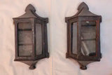 Pair of 1920's cast iron outdoor sconces