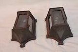 Pair of 1920's cast iron outdoor sconces