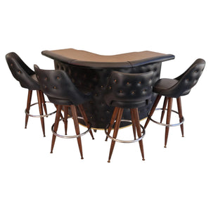 Rare 1960's free standing bar with the original bar stools