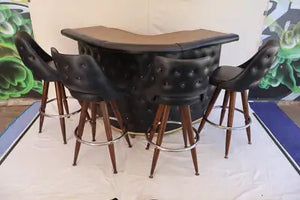Rare 1960's free standing bar with the original bar stools