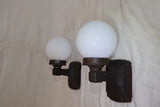 Pair of 1920' cast iron outdoor sconces