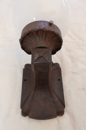 Pair of 1920' cast iron outdoor sconces
