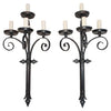 Rare large pair of 1920's French wrought iron sconces