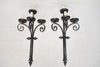 Rare large pair of 1920's French wrought iron sconces