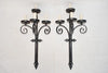 Rare large pair of 1920's French wrought iron sconces