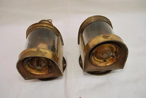 Cute little pair of 1930's brass outdoor sconces