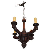 Elegant French turn of the century wood chandelier