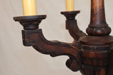 Elegant French turn of the century wood chandelier
