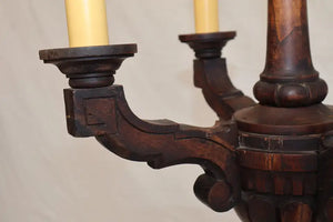Elegant French turn of the century wood chandelier