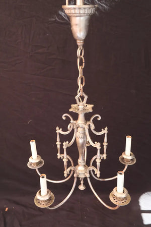 Elegant 1920's silver plated chandelier