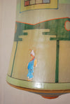 Rare 1920's all glass lantern ( with asian motifs )