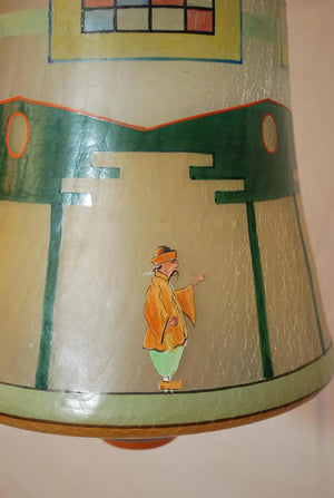 Rare 1920's all glass lantern ( with asian motifs )