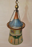 Rare 1920's all glass lantern ( with asian motifs )