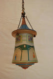 Rare 1920's all glass lantern ( with asian motifs )