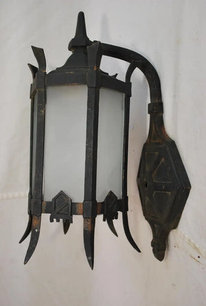 single 1920's bronze outdoor sconce