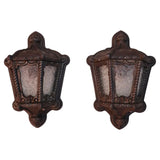 Rare pair of 1920's cast iron outdoor sconces