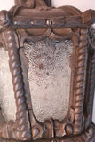 Rare pair of 1920's cast iron outdoor sconces