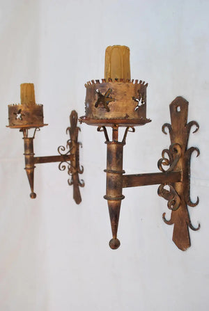 Pair of French iron sconces