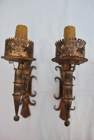 Pair of French iron sconces