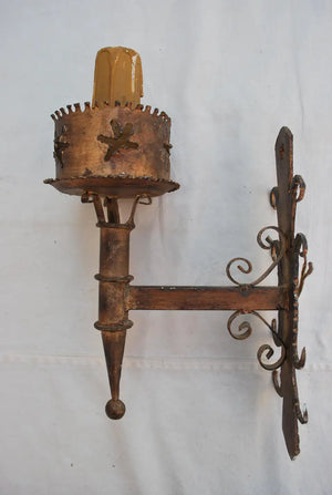 Pair of French iron sconces