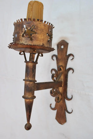 Pair of French iron sconces