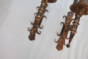 Pair of French iron sconces