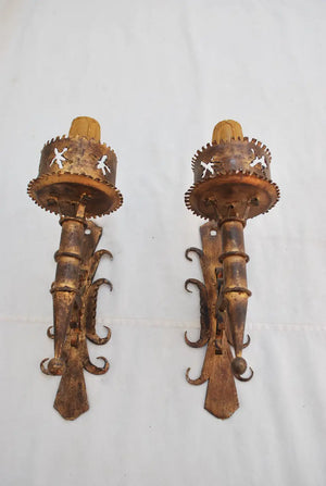 Pair of French iron sconces