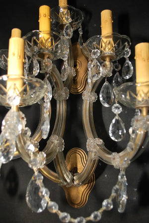 Beautiful large pair of 1940's Marie Antoinette style sconces