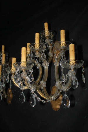 Beautiful large pair of 1940's Marie Antoinette style sconces