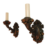 Elegant pair of 1920's plaster sconces