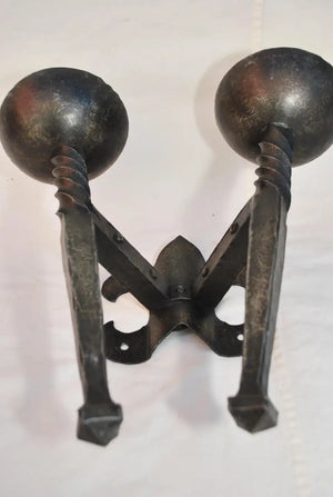 large pair of French wrought iron sconces