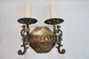 Pair of 1920's brass sconces with dragons