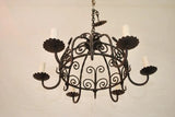Elegant French 1920's hands made wrought iron chandelier