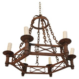 Elegant French 1920's hands made wrought iron chandelier