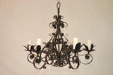 Elegant French 1940's wrought iron chandelier
