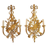 Beautiful Pair of French brass sconces