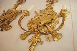 Beautiful Pair of French brass sconces