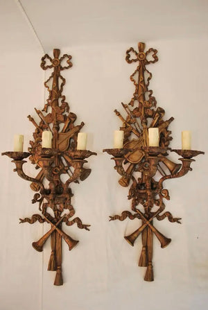 Beautiful and Rare Large French Bronze Sconces