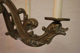 Beautiful 1940's French bronze chandeliers with sea creatures