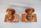 Cute pair of 1940's copper/brass outdoor sconces