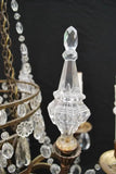 Beautiful and elegant late 19 th Century French bronze and crystal chandelier