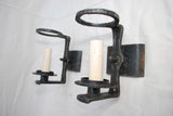 Pair of french 1940's wrought iron sconces