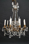Beautiful and elegant late 19 th Century French bronze and crystal chandelier