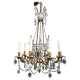 Beautiful and elegant late 19 th Century French bronze and crystal chandelier