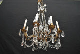 Beautiful and elegant late 19 th Century French bronze and crystal chandelier