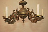 Beautiful 1940's French bronze chandeliers with sea creatures