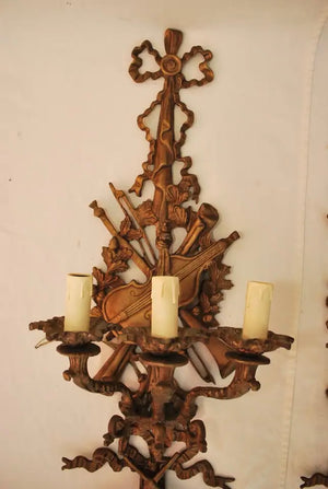 Beautiful and Rare Large French Bronze Sconces