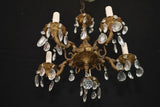 Beautiful Small Brass/glass chandelier