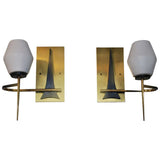Pair of French Mid Century Sconces with Eiffel Tower Design