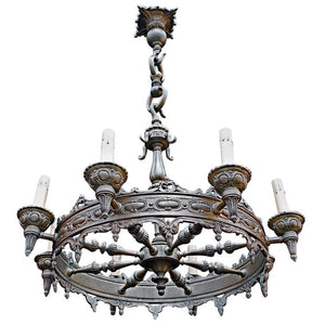 Beautiful French Solid Bronze Chandelier